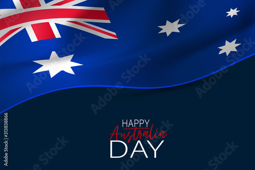 Happy Australia Day poster or banner. National holiday background design. Vector illustration.