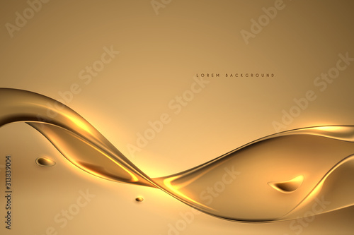Beautiful golden oil liquid background