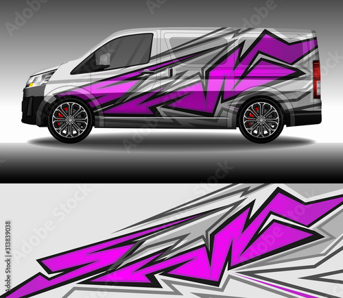 Car wrap decal design vector, custom livery race rally car vehicle sticker and tinting.