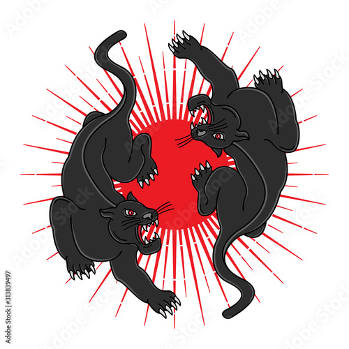 vintage black panther tattoos