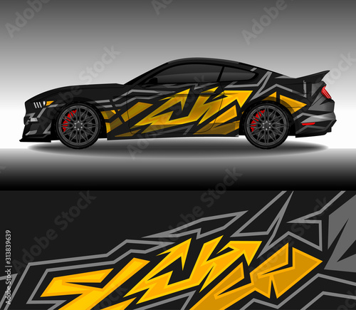 Car wrap decal design vector  custom livery race rally car vehicle sticker and tinting.