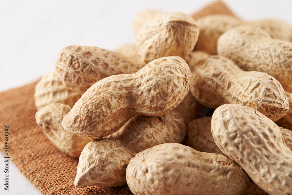Heap of peanuts on white background Heap of peanuts on white background