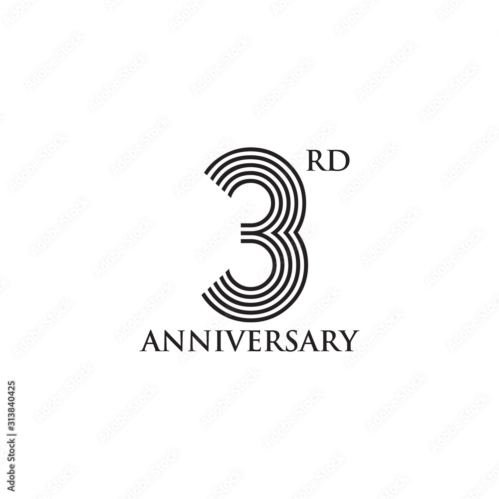 3rd year anniversary emblem logo design 3rd year anniversary emblem logo design