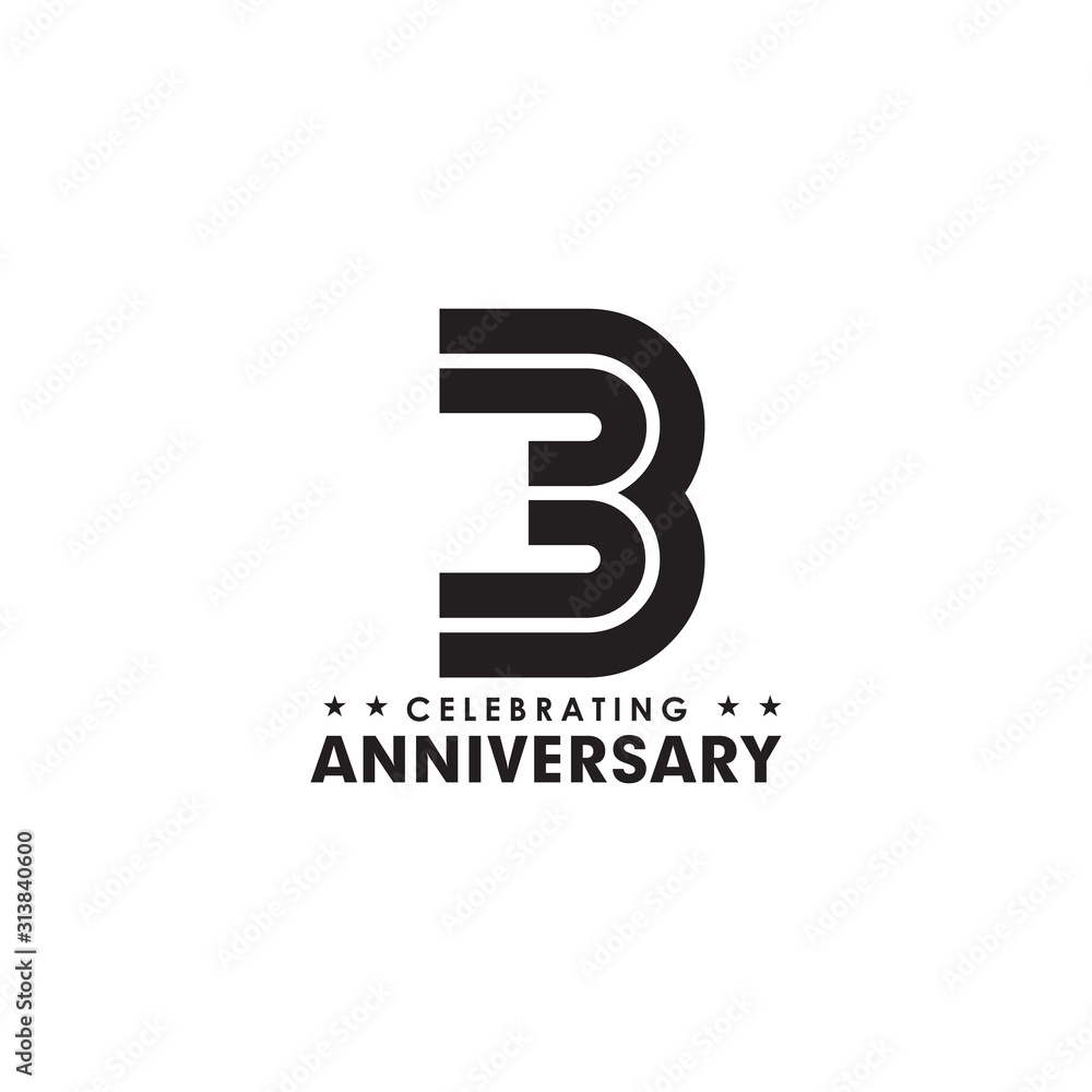 3rd year anniversary emblem logo design 3rd year anniversary emblem logo design