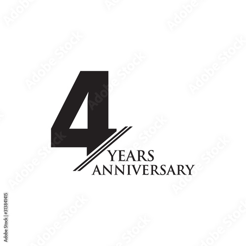 4th year anniversary emblem logo design template