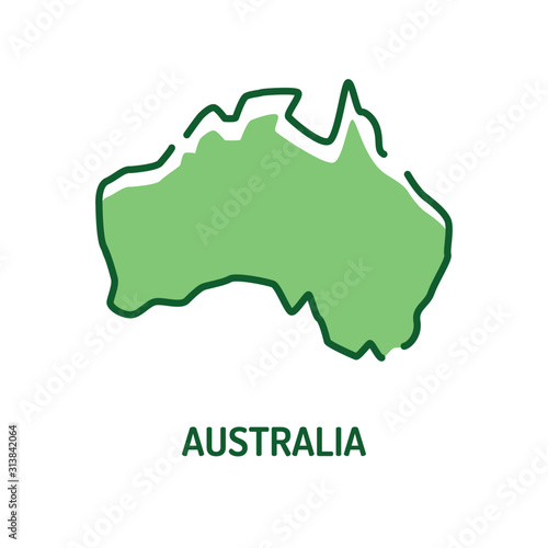 Australia map color line icon. Border of the country. Pictogram for web page, mobile app, promo. UI UX GUI design element. Editable stroke.