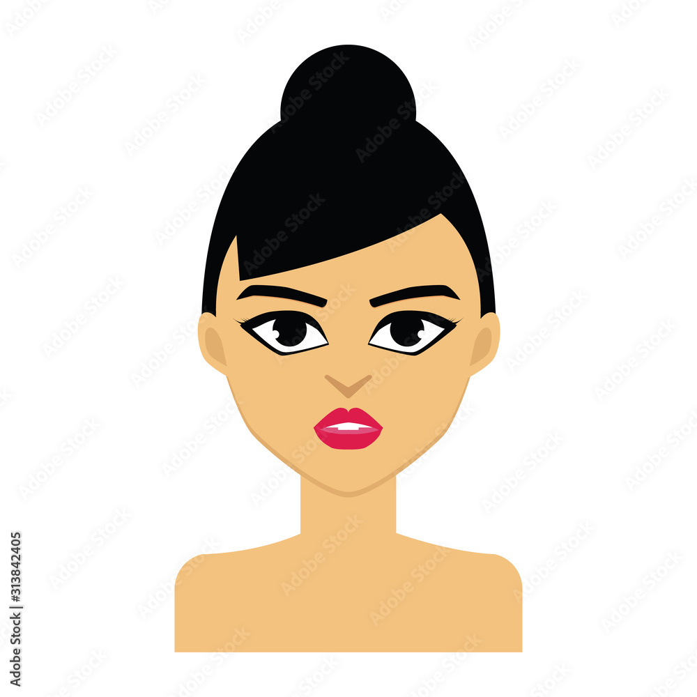 Illustration of a Cute Girl Portrait an Avatar isolated on a white background. Illustration of a Cute Girl Portrait an Avatar isolated on a white background.