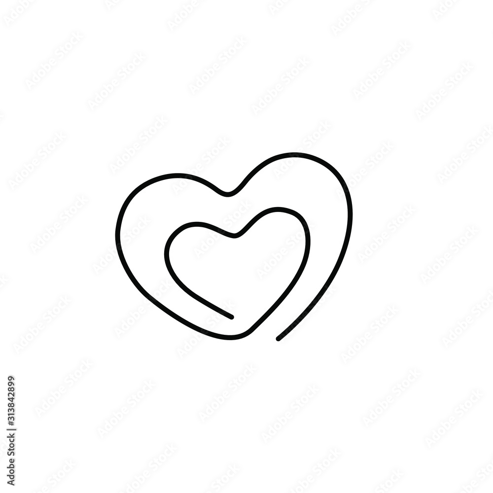 Hearts logo, Love symbol, Valentine's Day, greeting card, continuous line drawing, small tattoo, print for clothes and logo design, logo design, Heart isolated abstract vector illustration Hearts logo, Love symbol, Valentine's Day, greeting card, continuous line drawing, small tattoo, print for clothes and logo design, logo design, Heart isolated abstract vector illustration