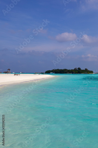 The white sand of Paradise Island (Lankanfinolhu), Maldives