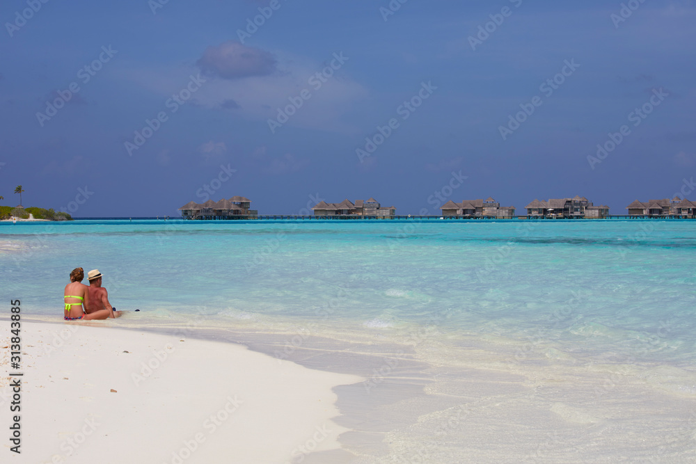 Obraz premium Beach of Paradise Island (Lankanfinolhu), Maldives