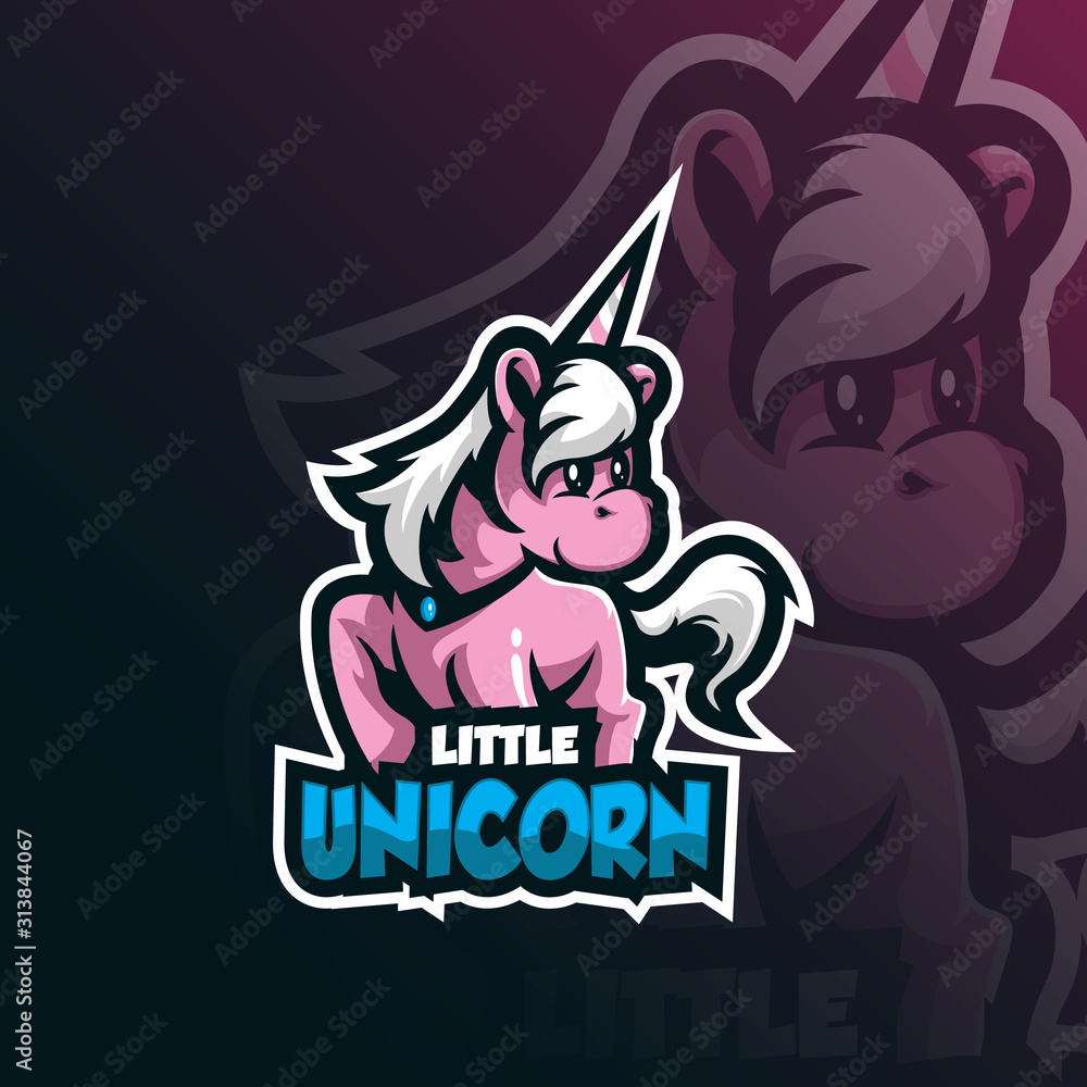 unicorn mascot logo design vector with modern illustration concept style for badge, emblem and tshirt printing. cute unicorn illustration.