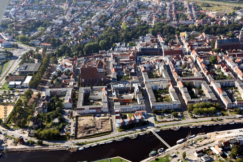 Greifswald, Altstadt mit Ryck und Museumshafen