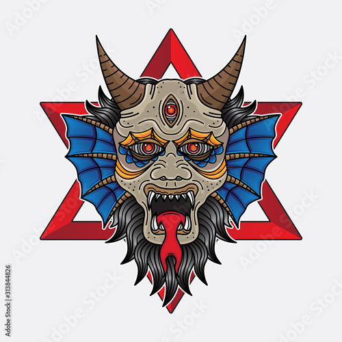 face devil  flash tattoo design
