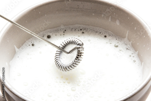 Fotografie, Obraz Machine for whipping foam in coffee