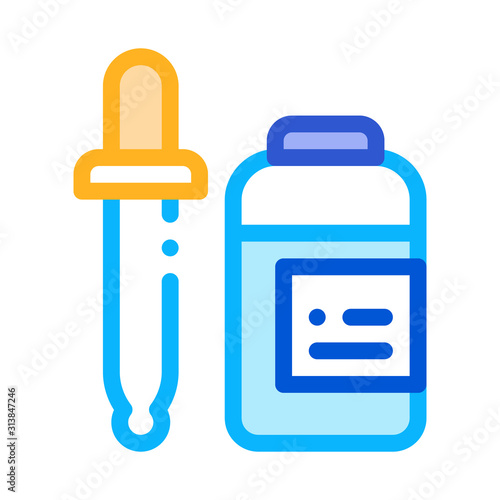 Medicine Dropper Supplements Icon Vector Thin Line. Contour Illustration