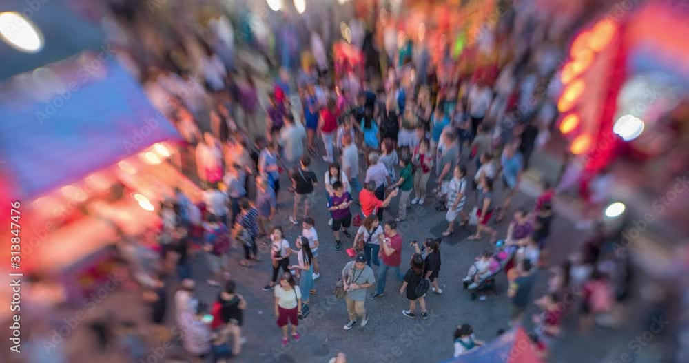custom made wallpaper toronto digitalTimelapse clip of people shopping in chinatown during Chinese year festival season, Singapore