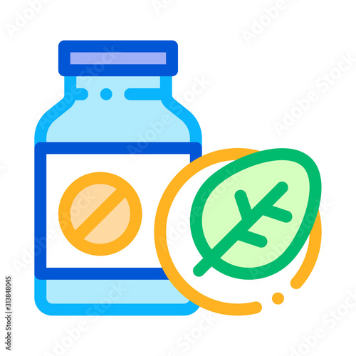 Bio Medicines Supplements Icon Vector Thin Line. Contour Illustration