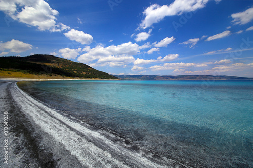 Lake Salda is one of Turkey's deepest, clearest and cleanest tectonic lakes. Salda lake is knows as Maldives of Turkey.  photo