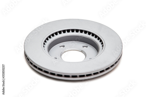 Car brake disc isolated on white background photo