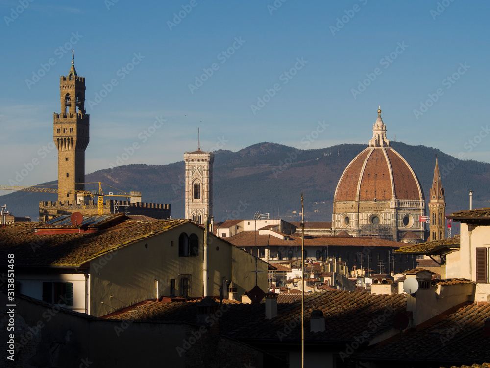 Italia, Firenze, la città il duomo e Palazzo Vecchio.