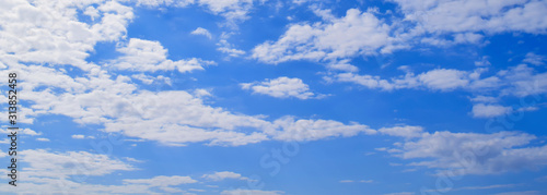White clouds with a beautiful blue background