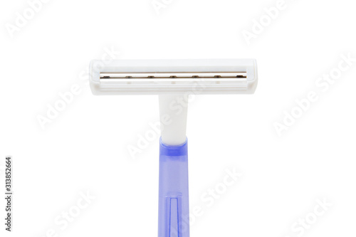 Disposable razor for shaving isolated on white