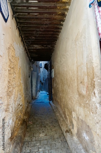 Fez, Morocco narrow street in medina © Tammy