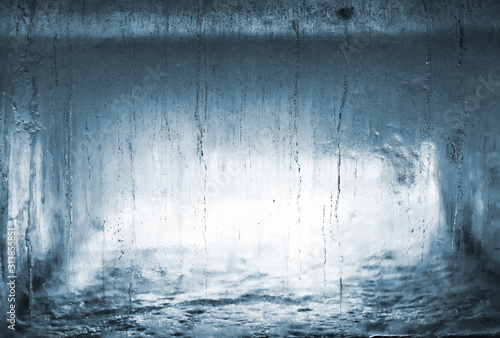 Ice background. The frozen texture of the water