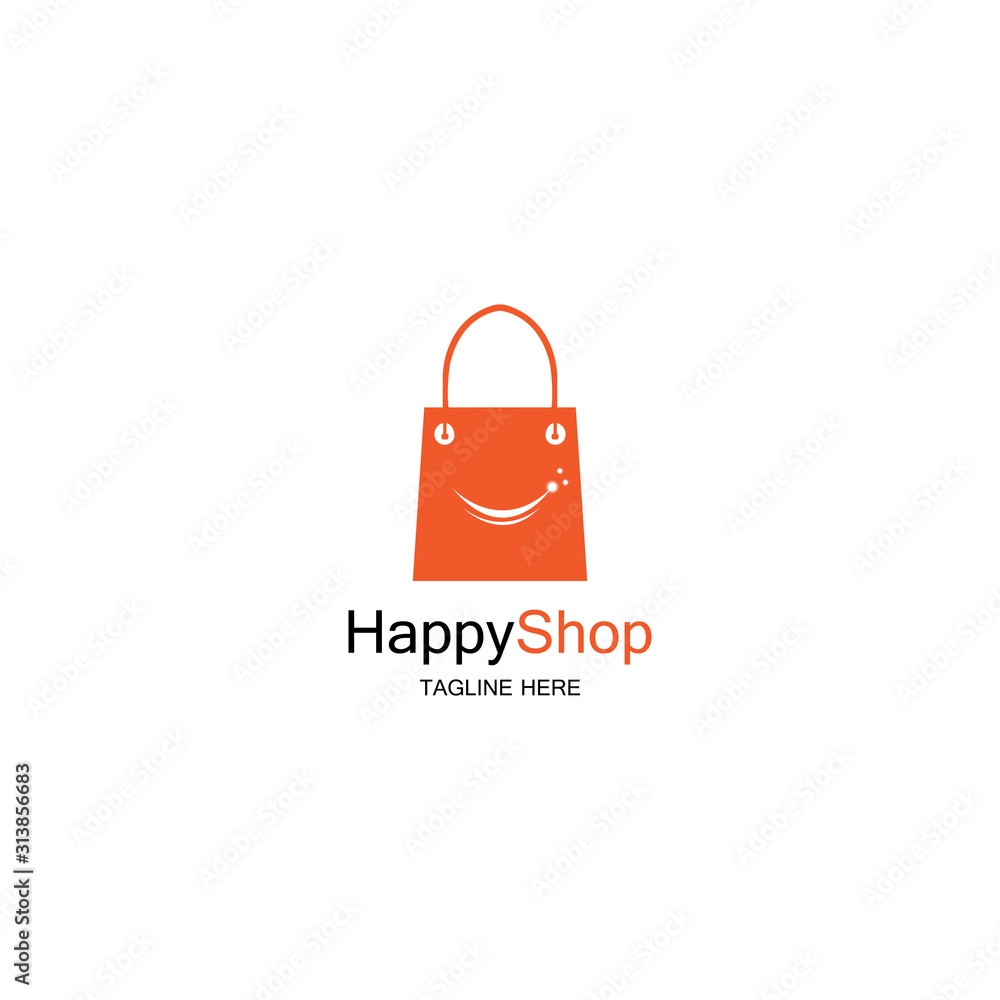 Happy Shop logo design template Happy Shop logo design template