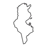 black outline of Tunisia map- vector illustration