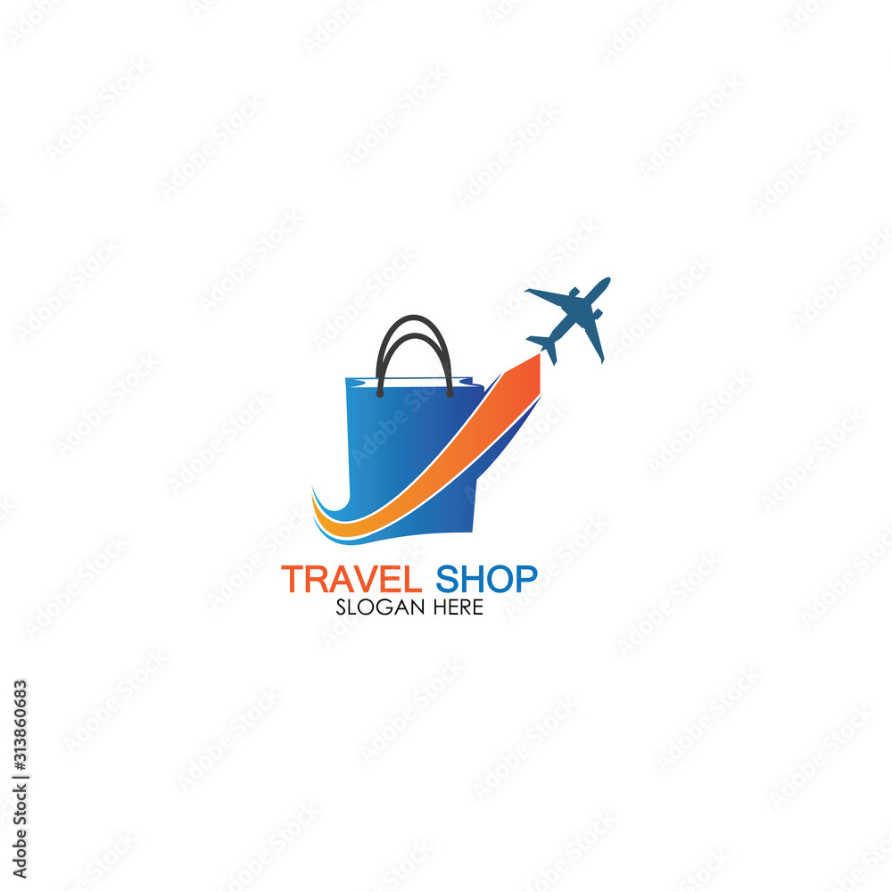 Travel Shopping logo design template