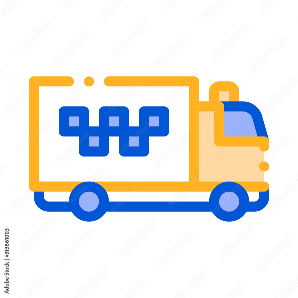 Logo Truck Online Taxi Icon Vector Thin Line. Contour Illustration Logo Truck Online Taxi Icon Vector Thin Line. Contour Illustration