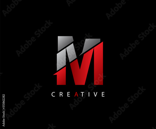 Abstract Initial Letter M Technology logo icon vector design concept.