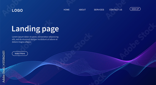 Website template design. Landing page Modern design for website. Vector illustration	