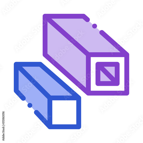 Square Tubes Metallurgical Icon Vector Thin Line. Contour Illustration