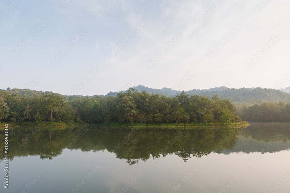 Beautiful lake in Jedkodpongkonsao Saraburi in Thailand