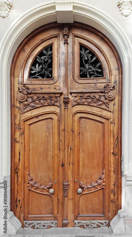 Beautiful carved wooden door