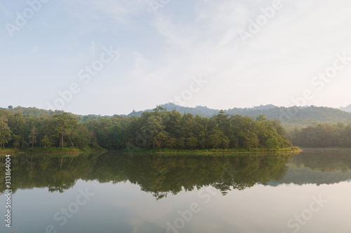 Beautiful lake in Jedkodpongkonsao Saraburi in Thailand