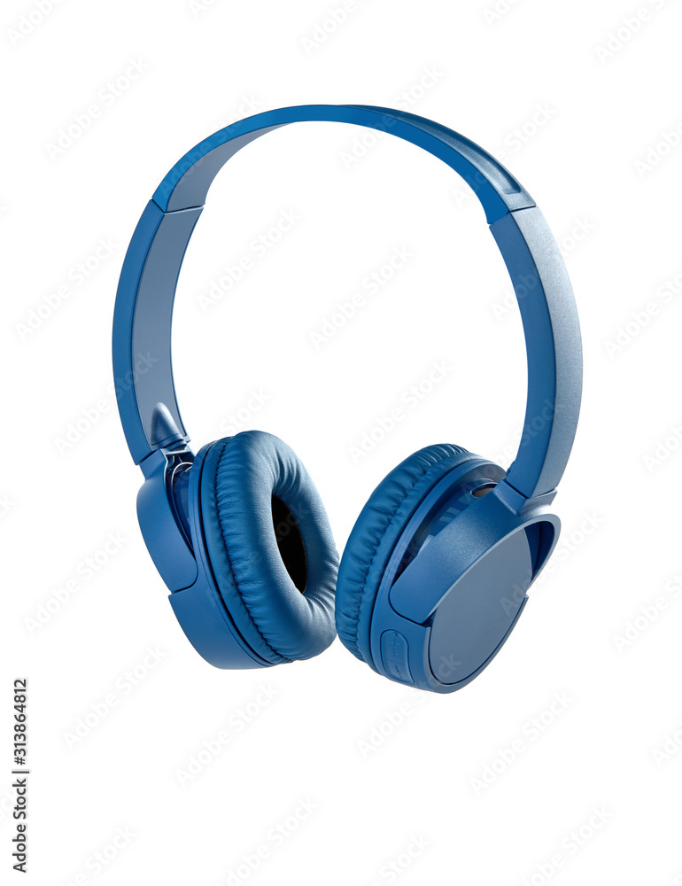 Blue wireless headphones