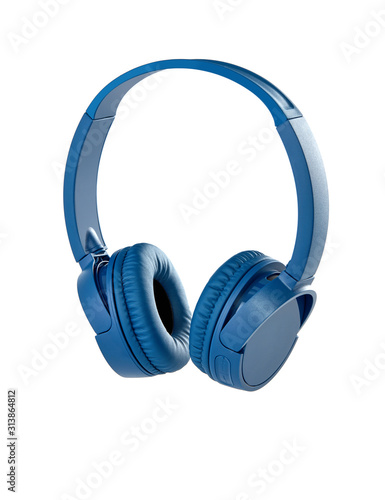 Blue wireless headphones photo
