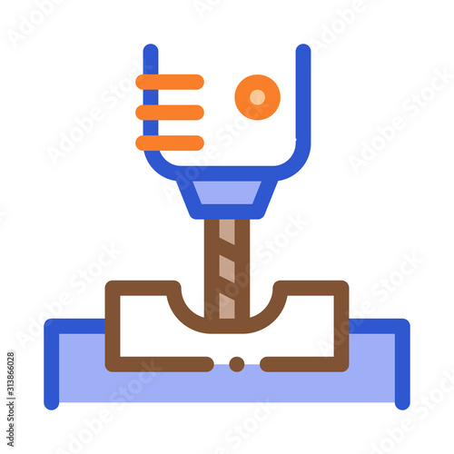 Manufacturing Process Metallurgical Icon Vector Thin Line. Contour Illustration
