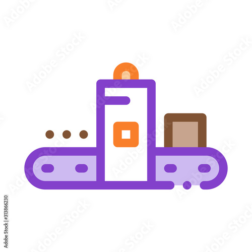 Foundry Metallurgical Icon Vector Thin Line. Contour Illustration
