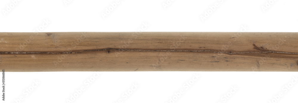 rough long wooden stick isolated on a white background rough long wooden stick isolated on a white background