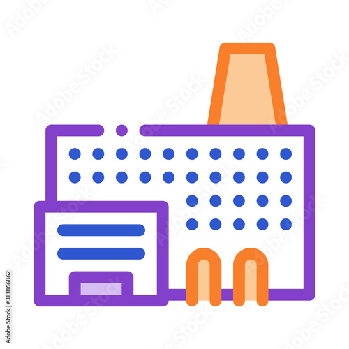 Industry Factory Metallurgical Icon Vector Thin Line. Contour Illustration