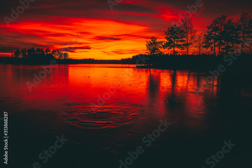 Sunset on the lake © Antonyuk Viktor