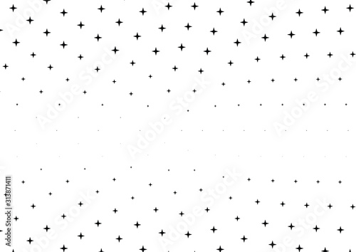 Abstract halftone dotted background. Monochrome pattern with stars. Vector modern futuristic texture for posters, sites, business cards, postcards, labels and stickers. Design mock-up layout.