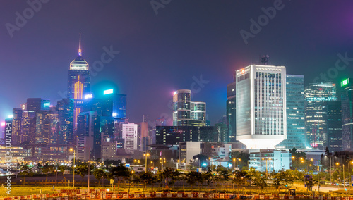 hong kong city at night © alehkorzun