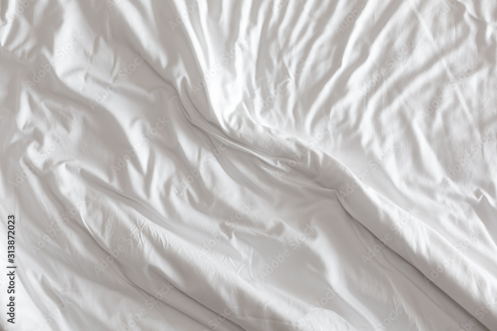 Obraz premium Wrinkled white blanket as a background