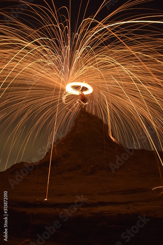 Burning Steel Wool on a Hill