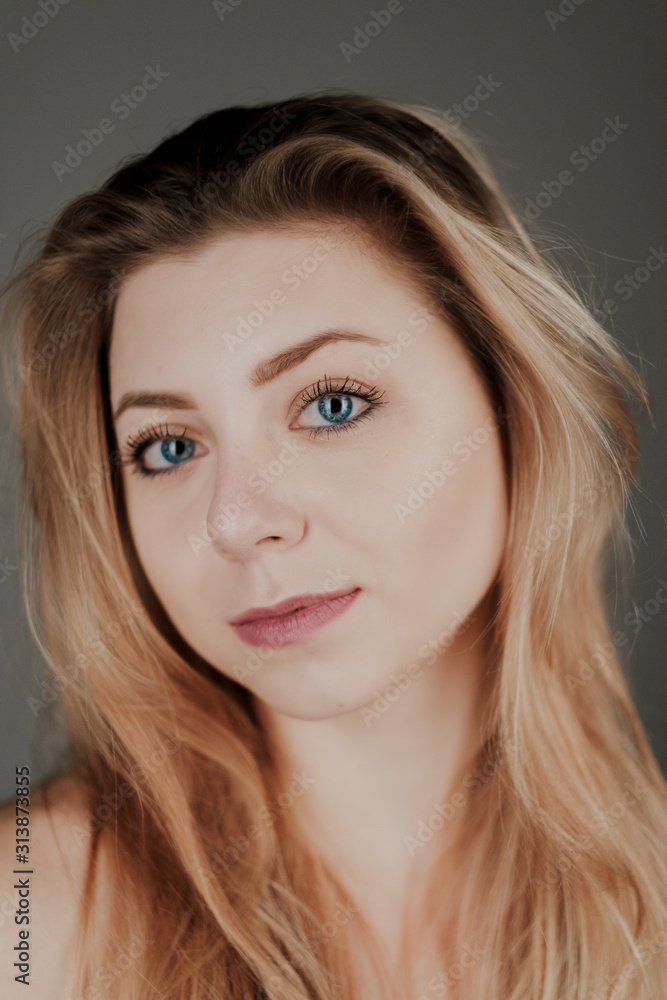 portrait of blonde girl with blue eyes and big bokeh portrait of blonde girl with blue eyes and big bokeh